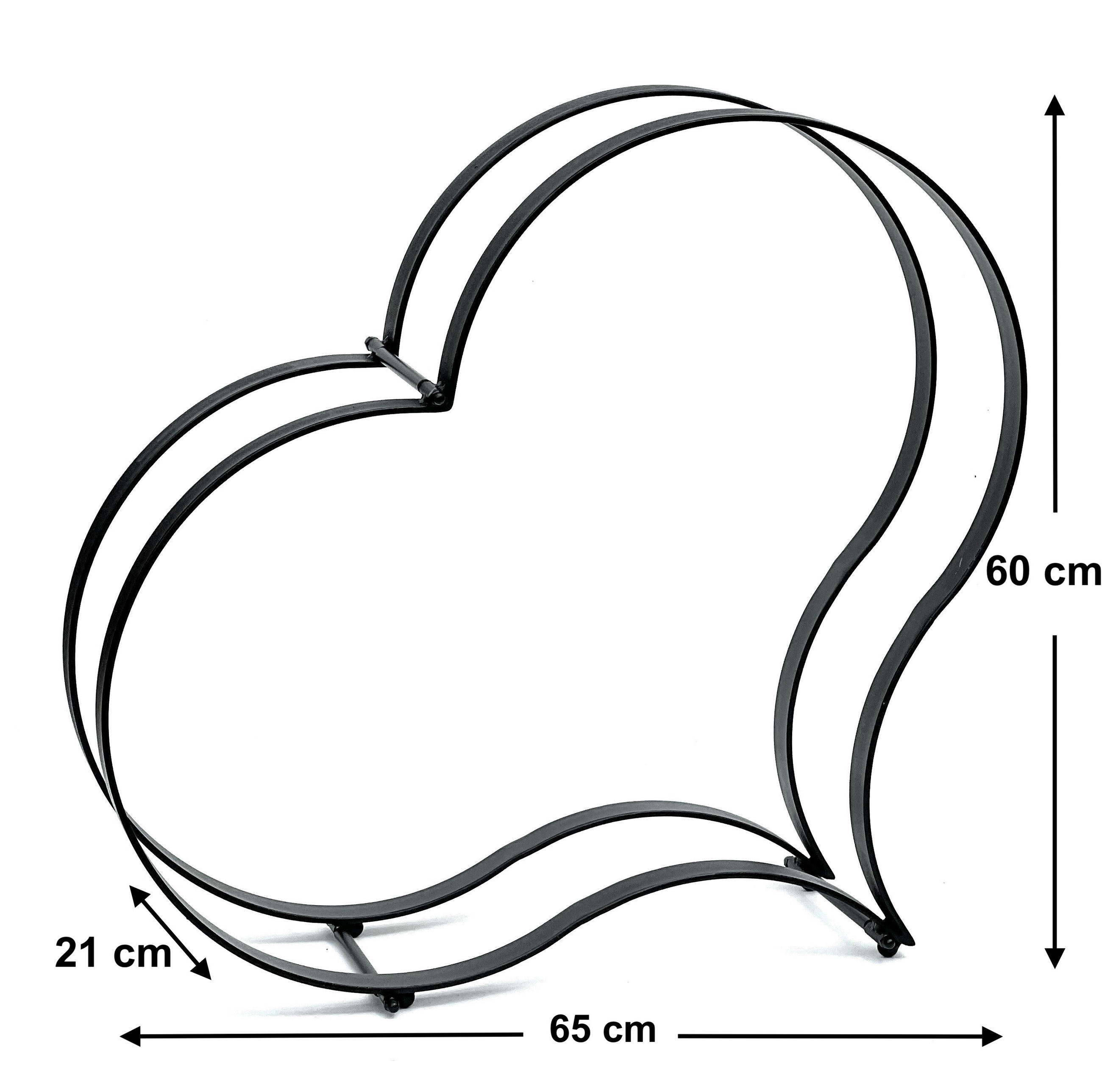 KAMINHOLZREGAL Metall Schwarz Herz 96322 - Schwarz, Metall (70/60/21cm) - DanDiBo