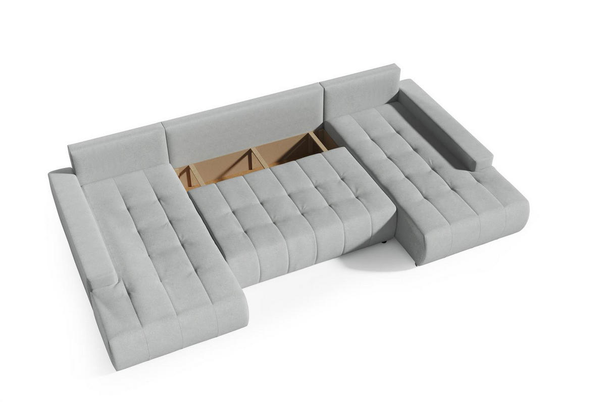 ECKSOFA U-Form für Wohnzimmer MONA Graphit - Graphitfarben, Holzwerkstoff (350/85/185cm) - Compleo24