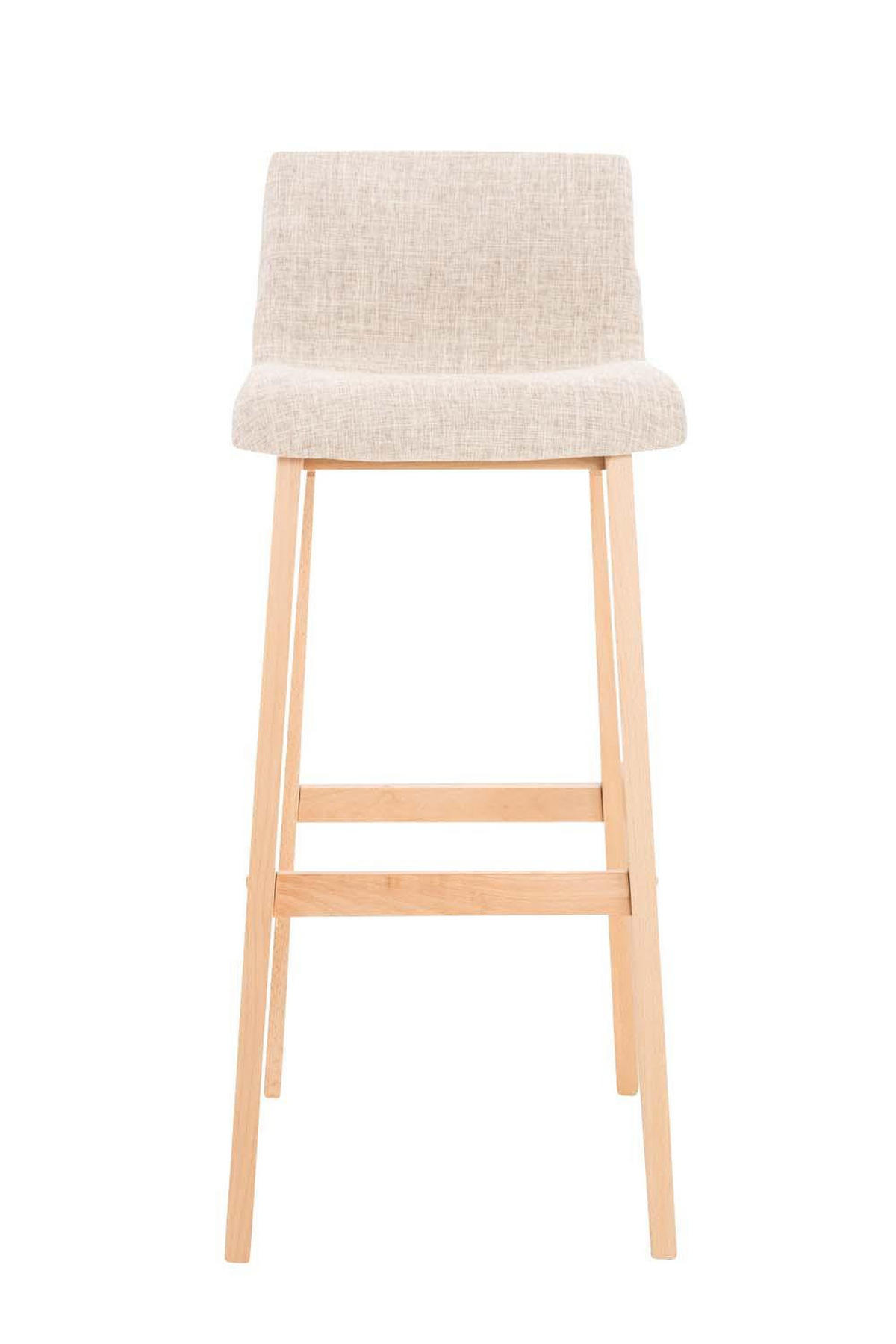 BARHOCKER 2er Set Stoff creme - Eukalyptusholzfarben/Creme, Holz/Textil (41/101/46cm) - CLP