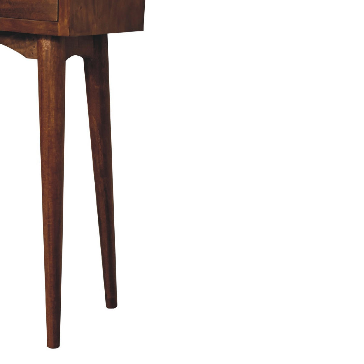 MINI Flurkonsole im Kastanienholz-Finish mit 2 Schubladen - Messingfarben/Braun, Holz/Metall (30/70/78cm) - Artisan Furniture