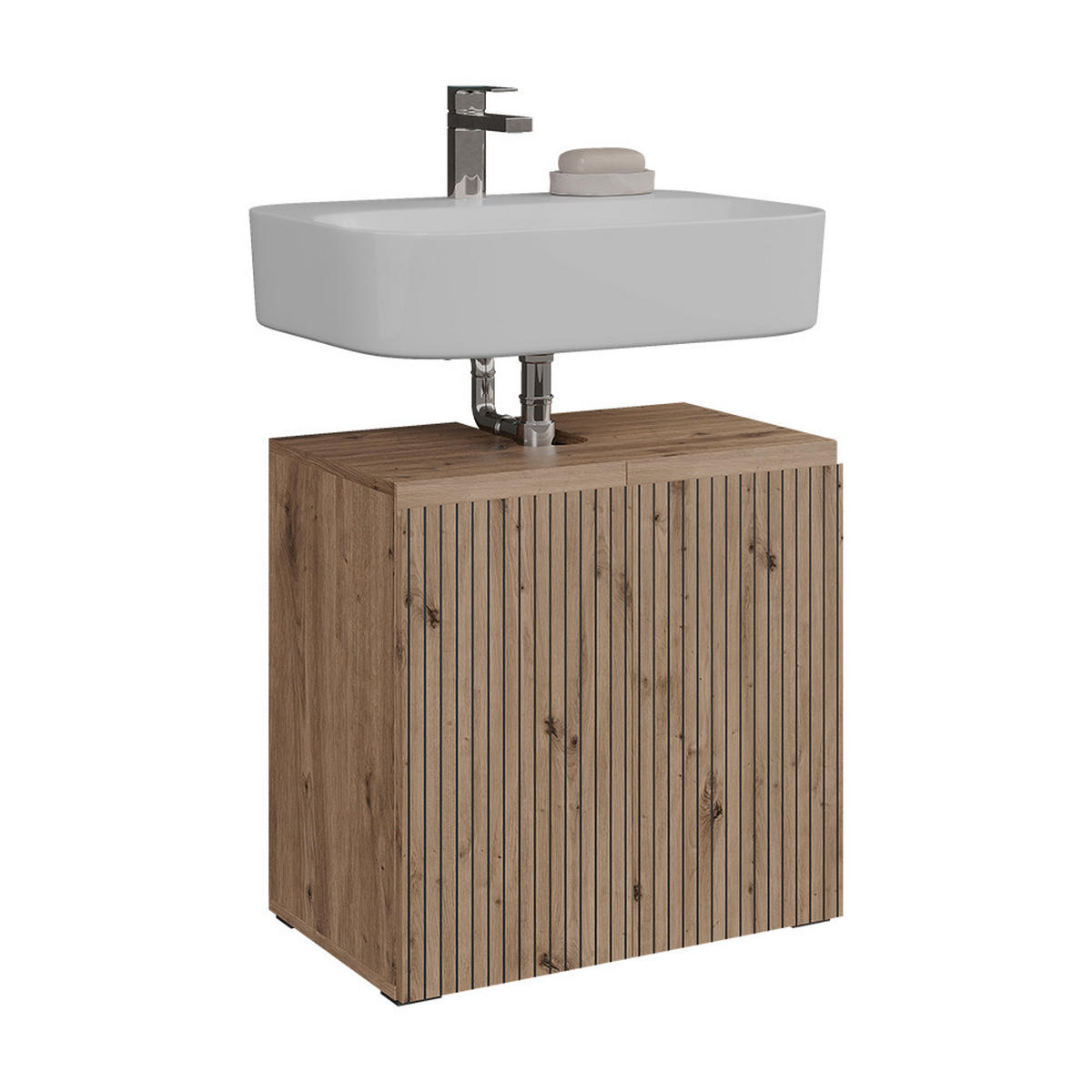 WASCHBECKENUNTERSCHRANK Takumi Artisan 60 x 58 cm 2 Ablagefächer - Eiche Artisan, Holzwerkstoff (60/58/35cm) - Vicco