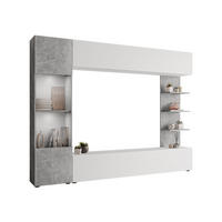 WOHNWAND Lazando, mit weißer LED Beleuchtung - Weiß, Holzwerkstoff (250/187/30cm) - MIRJAN24