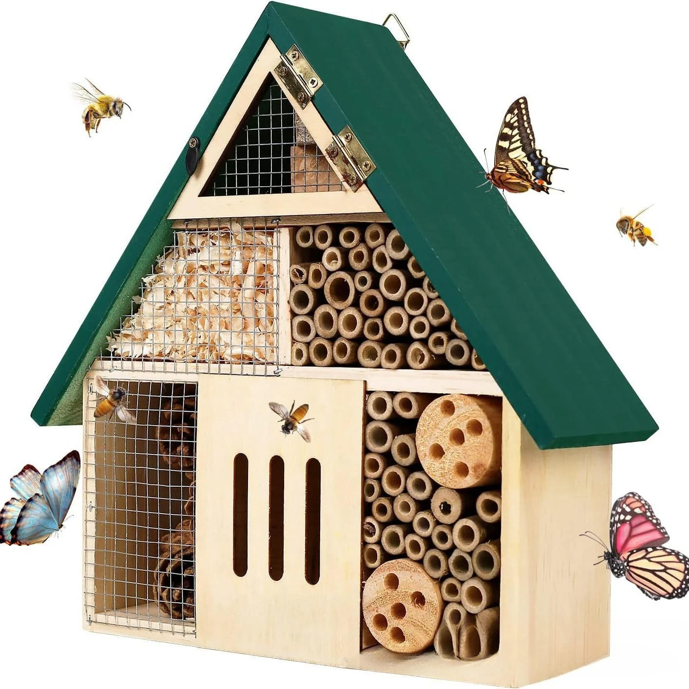 INSEKTENHOTEL 24/9.3/27.3 cm - Multicolor, Holz (9.3/27.3/24cm) - Authentics