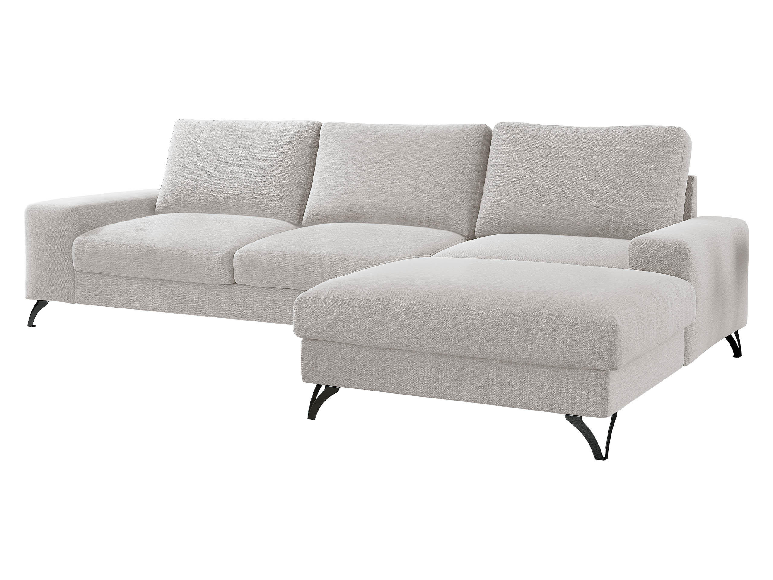 ECKSOFA Flavio, Seite: Rechts - L4+L2F+R1F - Kaschmir/Schwarz, Holz/Textil (300/179cm) - MIRJAN24