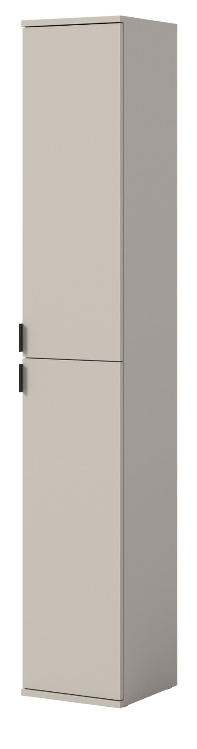 STAURAUMSCHRANK in Kaschmir 30 x 193 cm, Flurschrank mit 6 Fächern - Kaschmir/Schwarz, Holzwerkstoff/Metall (30/193/34cm) - Inn.Furn