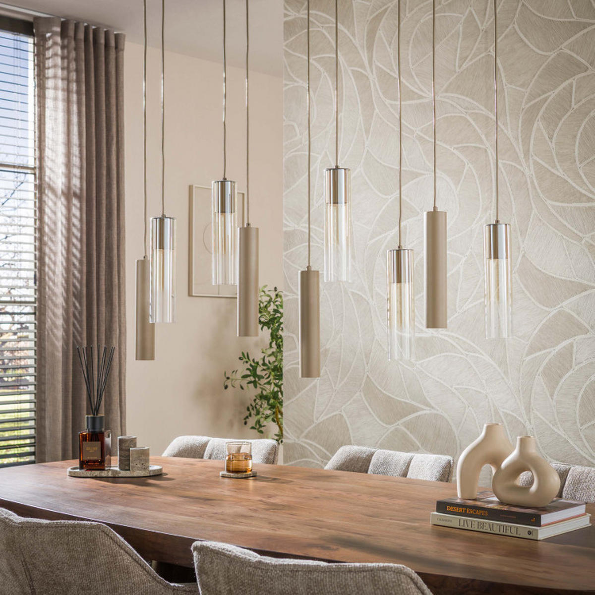 HÄNGELEUCHTE Linea Beige 19/109/150 cm - Beige, Textil (19/109/150cm) - Hoyz Collection