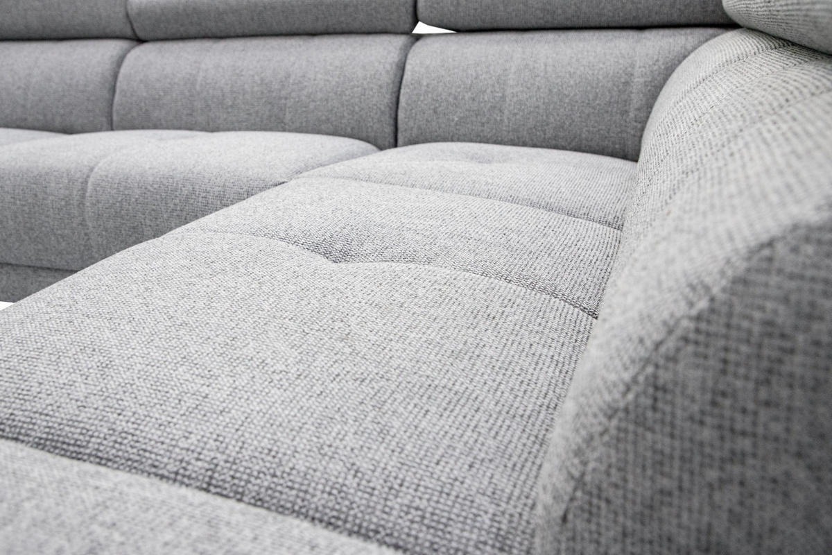 ECKSOFA FIERO 5-Sitzer mit 1 Relaxfunktion, silberfarben - Silberfarben, Holzwerkstoff/Textil (290/228cm) - Courtois Laville