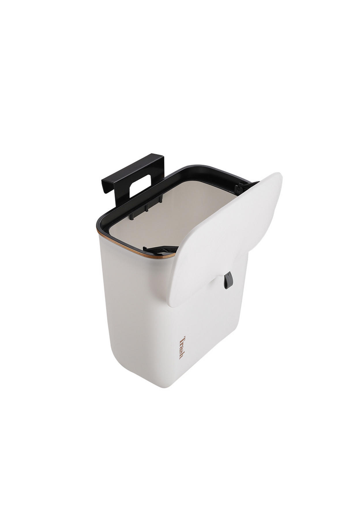 MÜLLEIMER 8L Mülltrennung Hängend Haken aus PP Kunststoff in Weiß Sauber und ordentlich Einfache Montage 26,6 x 14,8 x 22 cm - Weiß, Kunststoff (26.6/22/14.8cm) - Livingandhome