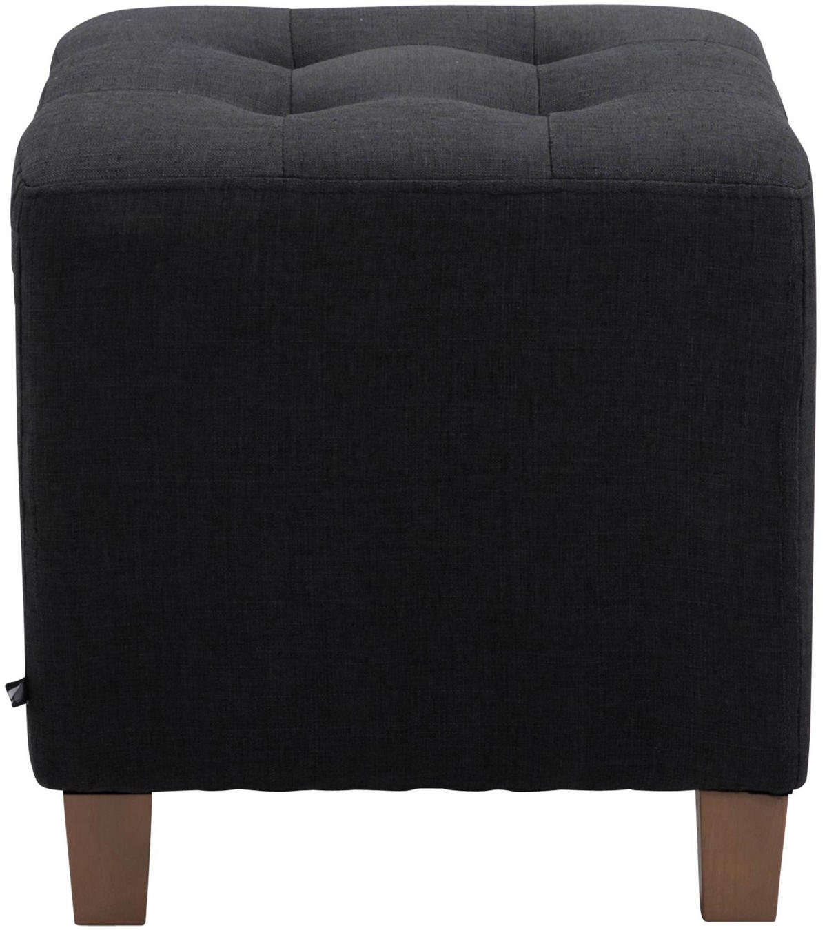 SITZWÜRFEL eckig 45/45/46 cm Stoff schwarz - Schwarz/Naturfarben, Holz/Textil (45/46/45cm) - CLP