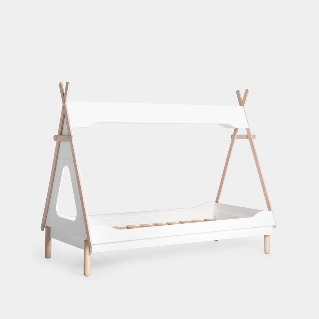 KINDERBETT Nuna Weiß 203 cm x 164 cm - Weiß, Holzwerkstoff