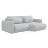ECKSOFA mit Schlaffunktion Strukturstoff Stoff Grau - Silberfarben/Schwarz, Kunststoff/Textil (240/149cm) - Makamii