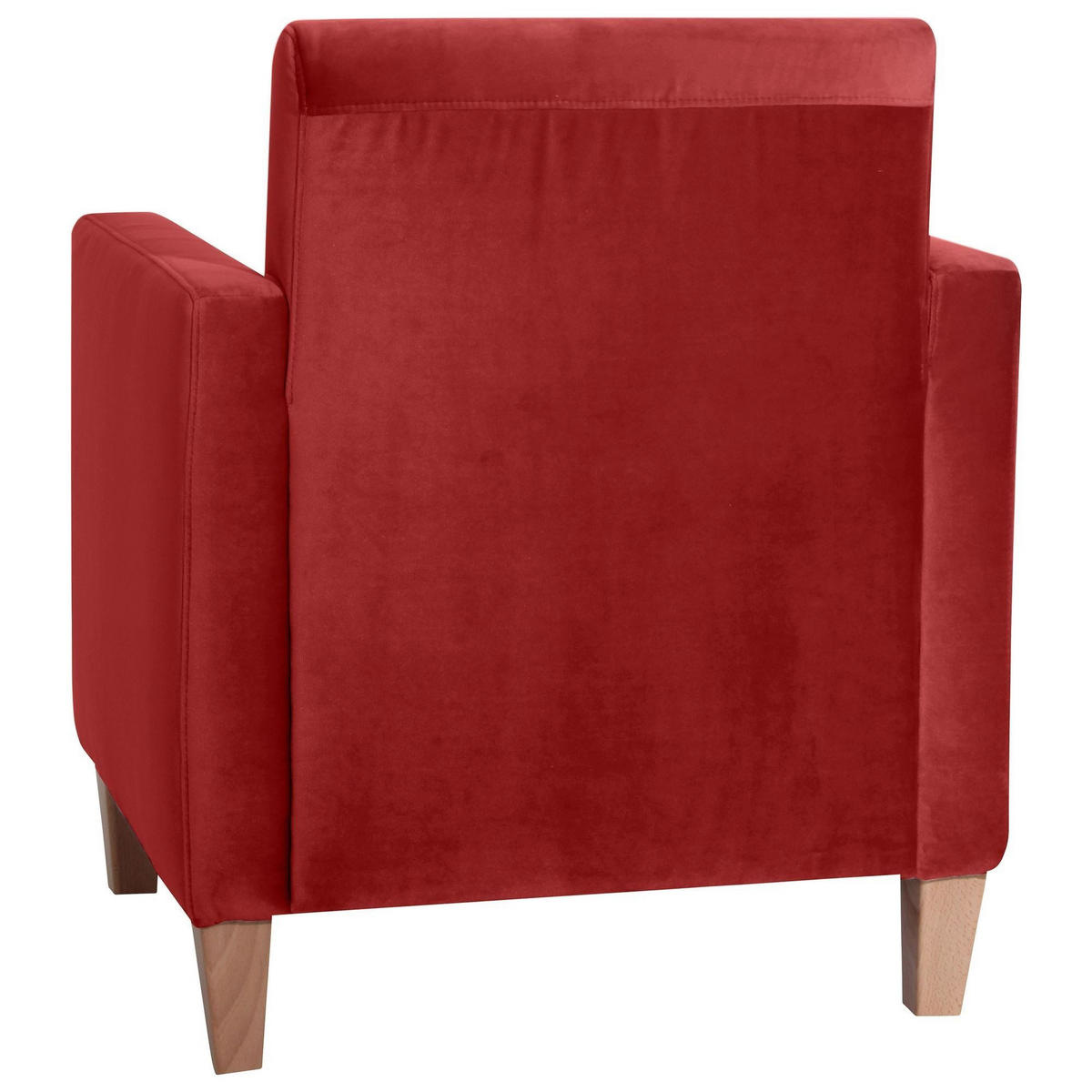 SESSEL Karol Bezug Samtvelours Buche natur / ziegel - Rot, Kunststoff (71/81/70cm) - 58aufmkessel