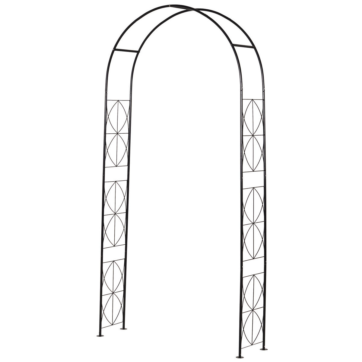 ROSENBOGEN, Metall, Schwarz - Schwarz, Metall (30/230/114cm) - Outsunny
