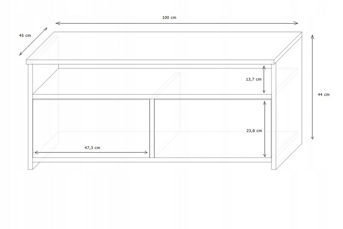 FERNSEHKOMMODE Mili Weiß 100/45/44 cm - Weiß, Holzwerkstoff (100/44/45cm) - Matkam Möbel