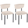 STUHL 2er Set Samt Creme - Creme, Textil/Metall (52/78/53cm) - CLP
