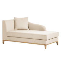 RECAMIERE - Samtstoff - Beige, Eichenholz/Textil (165/77/82cm) - home24