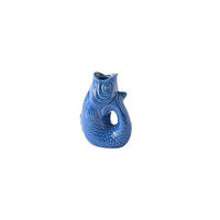 KERZENHALTER Monsieur Carafon XS Fisch-Form, Steingut, Azure, H 12.7 cm - Blau, Stein (8/8/8cm) - Gift Company