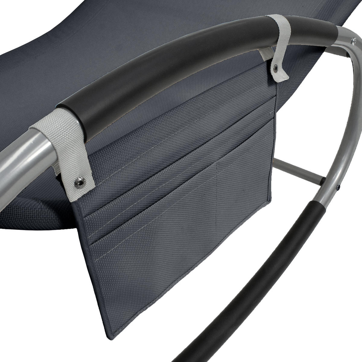 SCHAUKELLIEGE samt Anthrazit - Schwarz, Metall (62/85/160cm) - ML-DESIGN