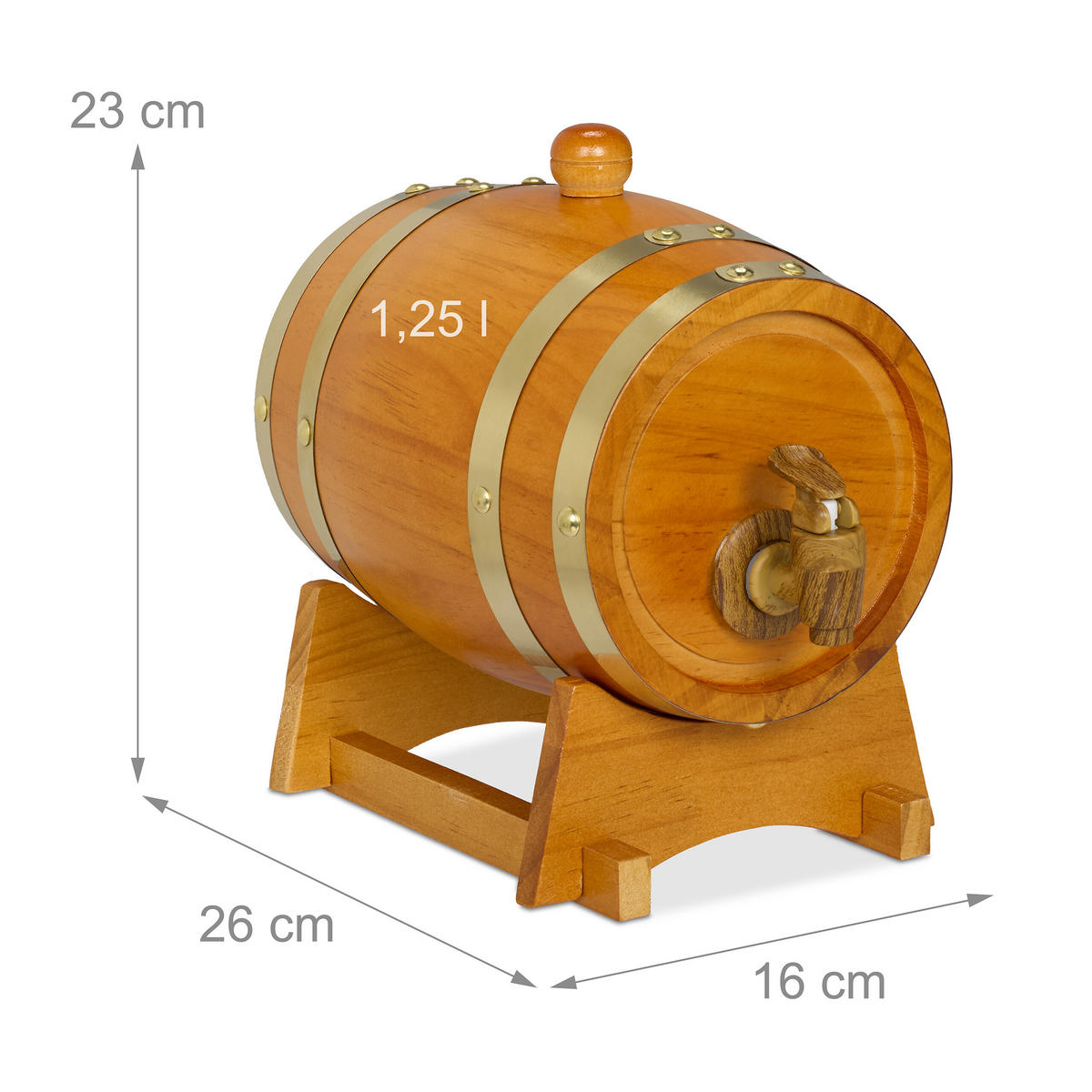 WHISKYFASS - Hellbraun, Holz/Kunststoff (1.25L) - Relaxdays