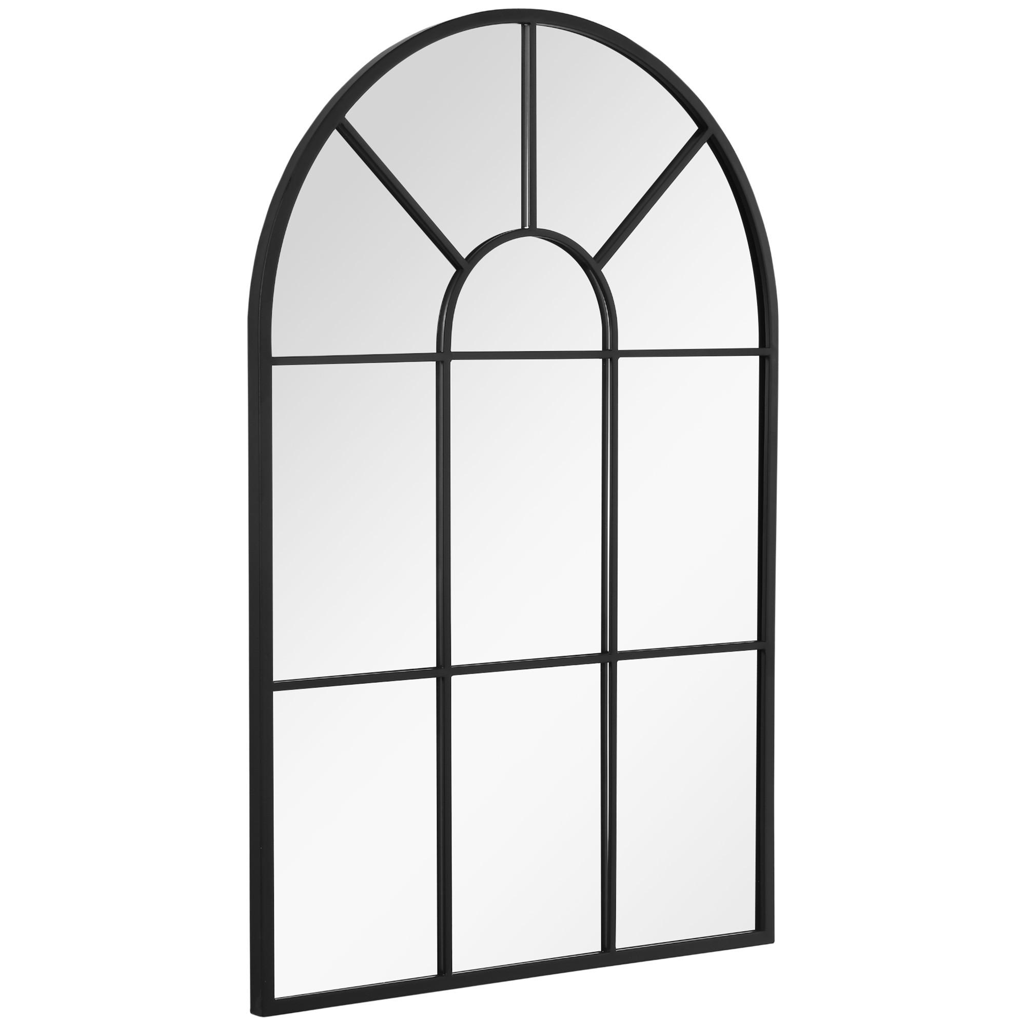 WANDSPIEGEL - Schwarz, Glas/Metall (2/60/91cm) - HOMCOM
