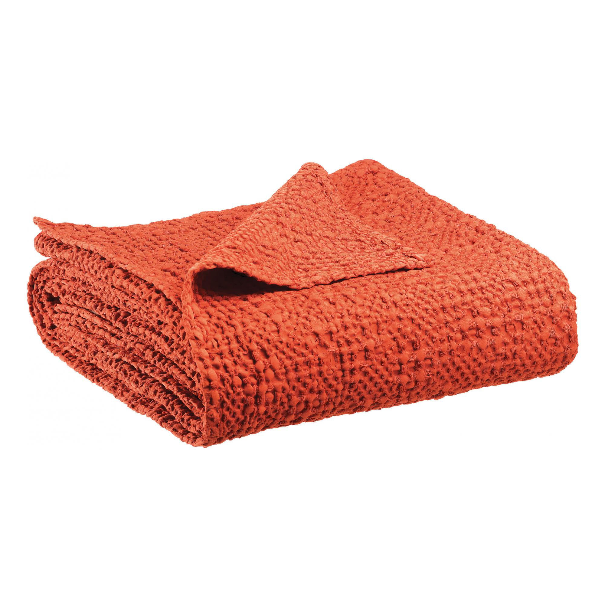 BETTÜBERWURF Tana rooibos 240 x 260 cm - Dunkelorange, Textil (240/260cm) - Vivaraise