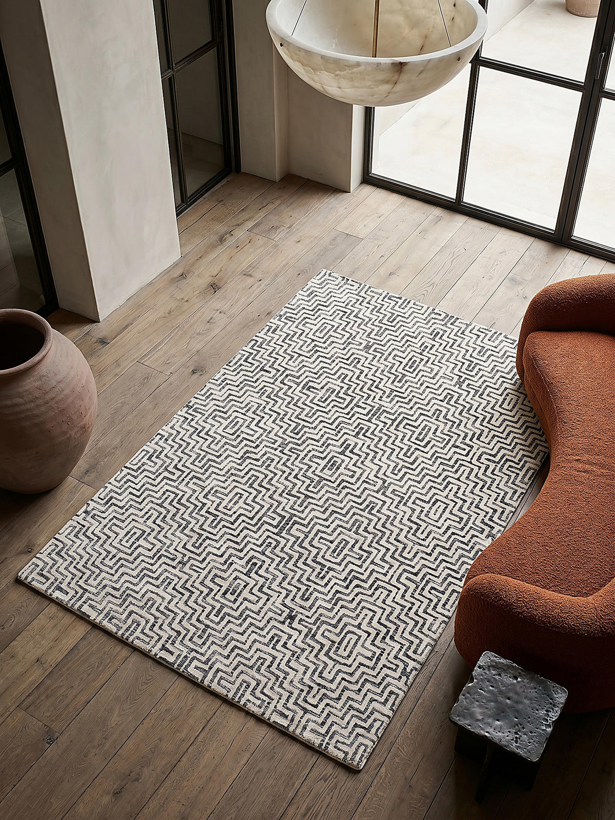TEPPICH ARLEN, geometrisch, Grau, 160 x 230 cm - Grau, Textil (230/160cm) - KADIMA DESIGN