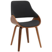 ESSZIMMERSTUHL Stoff walnuss/schwarz - Walnussfarben/Schwarz, Holz/Textil (52/86/54cm) - CLP
