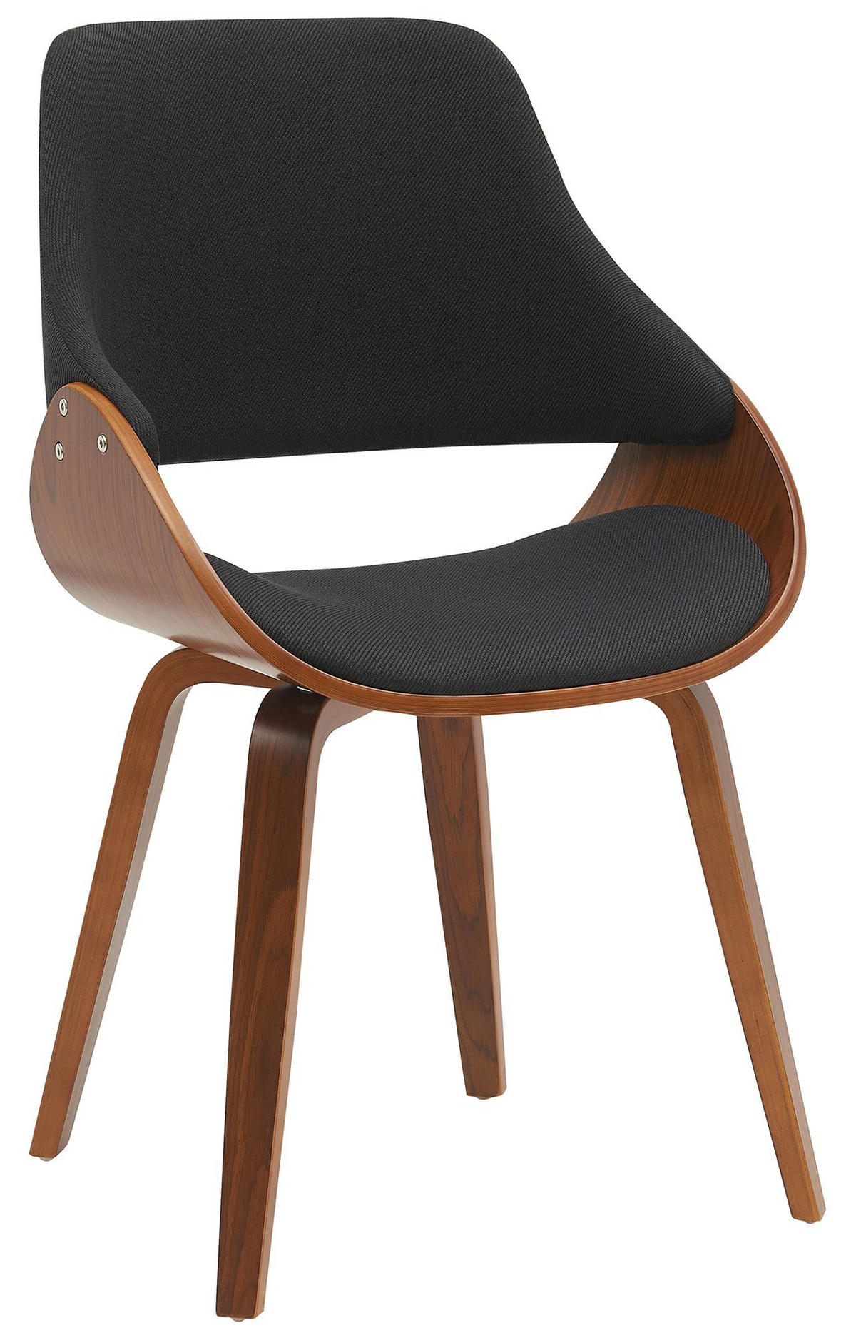 ESSZIMMERSTUHL Stoff walnuss/schwarz - Walnussfarben/Schwarz, Holz/Textil (52/86/54cm) - CLP