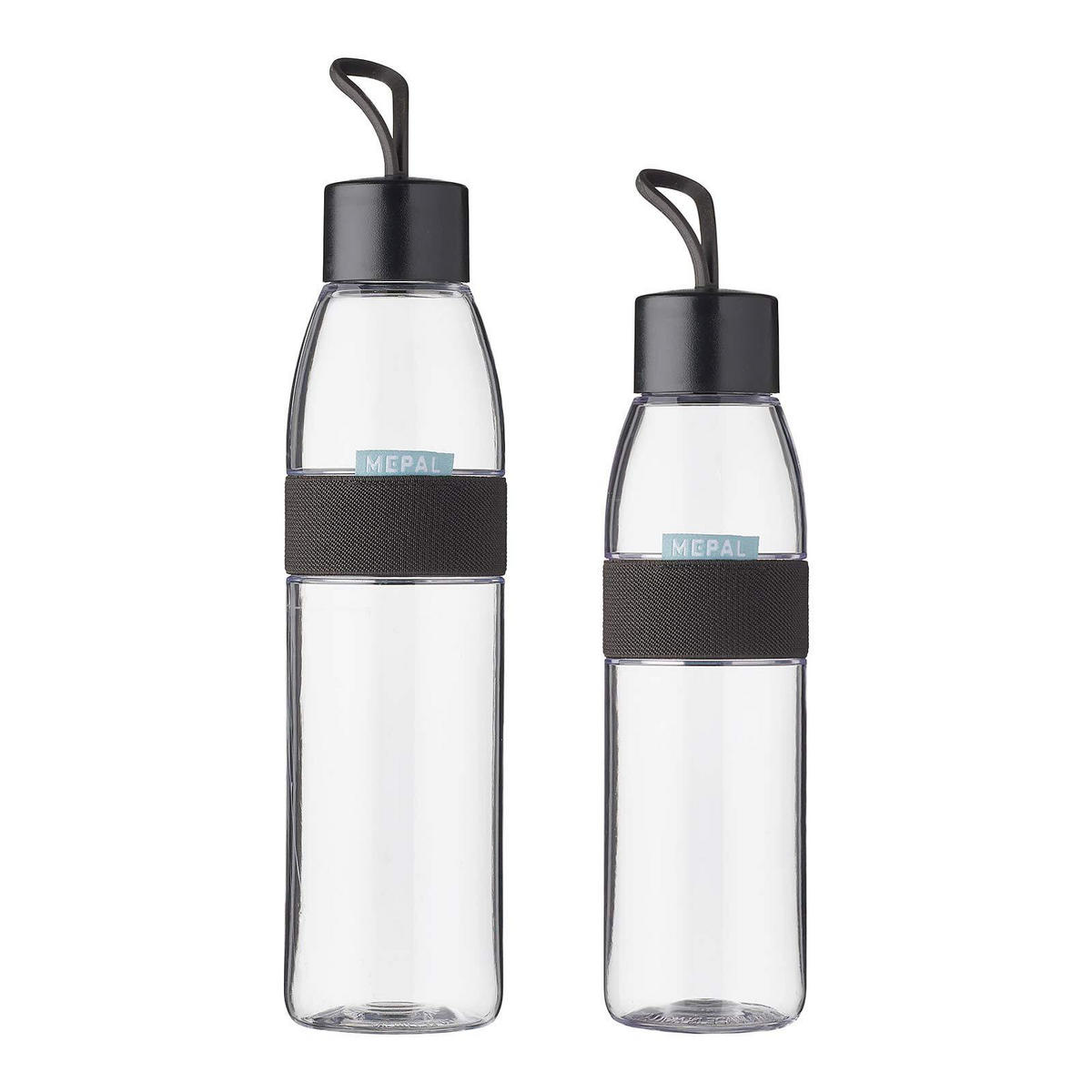 TRINKFLASCHEN ELLIPSE Nordic Black 500 ml & 700 ml 2er Set - Schwarz, Kunststoff (0.7L) - Mepal