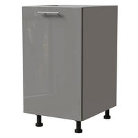 KÜCHENUNTERSCHRANK Essen D1D/45 Grau Hochglanz / Grau Matt 45 / 50 / 82cm - Grau, Holz/Holzwerkstoff (45/82/50cm) - Feldmann-Wohnen