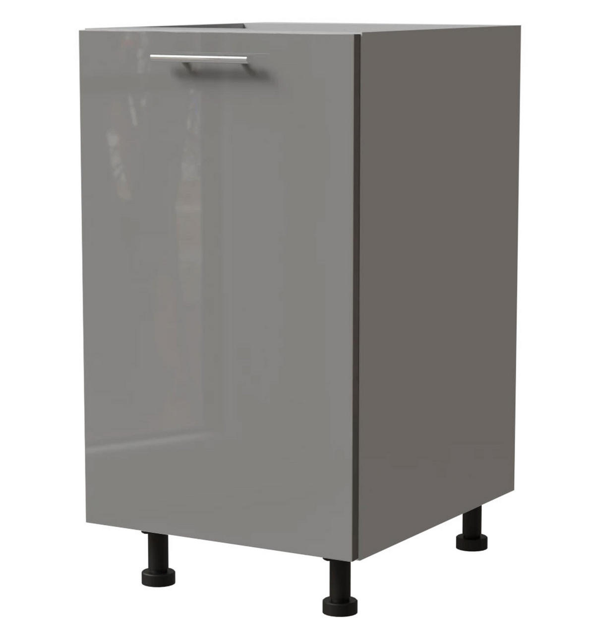 KÜCHENUNTERSCHRANK Essen D1D/45 Grau Hochglanz / Grau Matt 45 / 50 / 82cm - Grau, Holz/Holzwerkstoff (45/82/50cm) - Feldmann-Wohnen