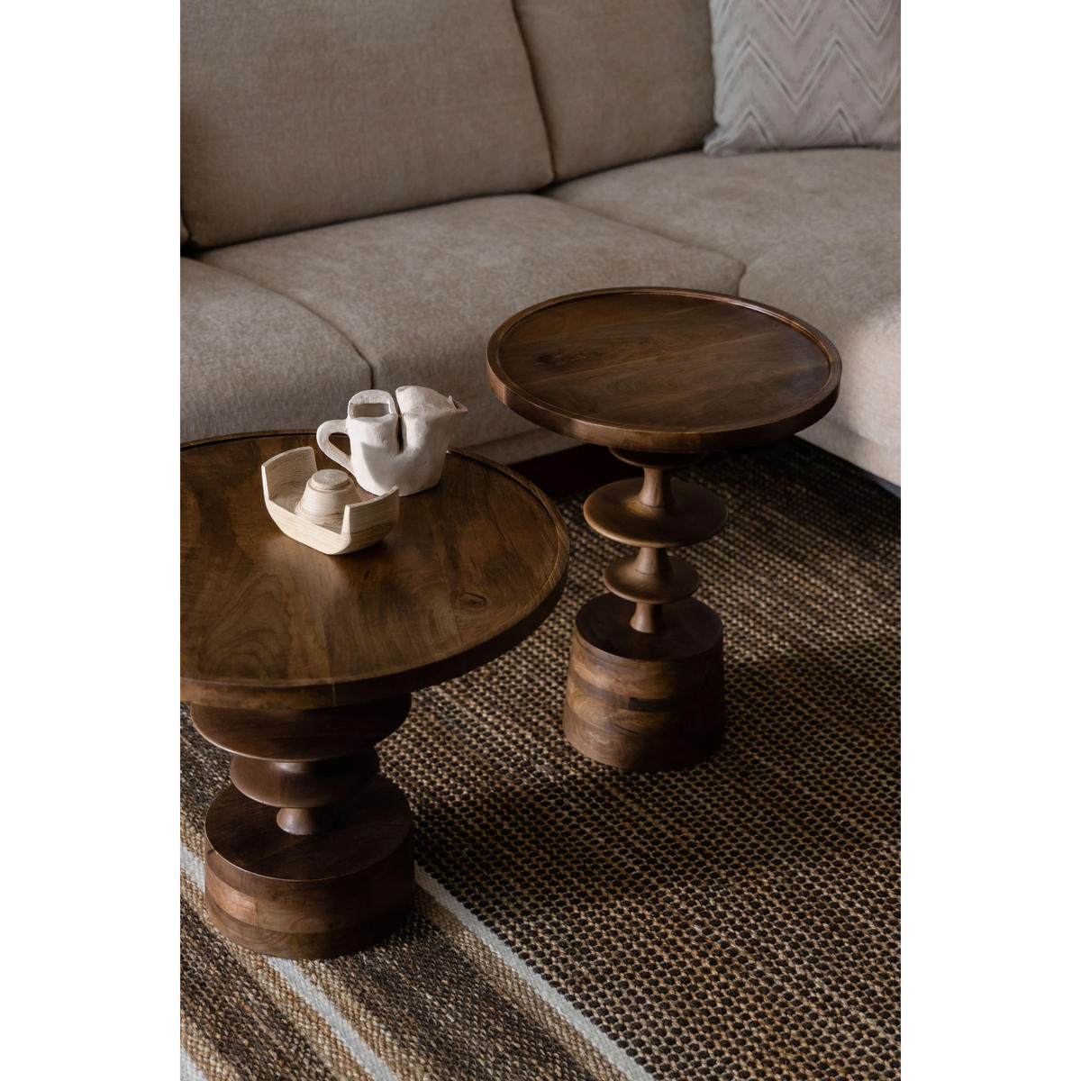 BEISTELLTISCH Cath Rund 46 cm - Braun, Holz (46/46/58cm) - Dutchbone