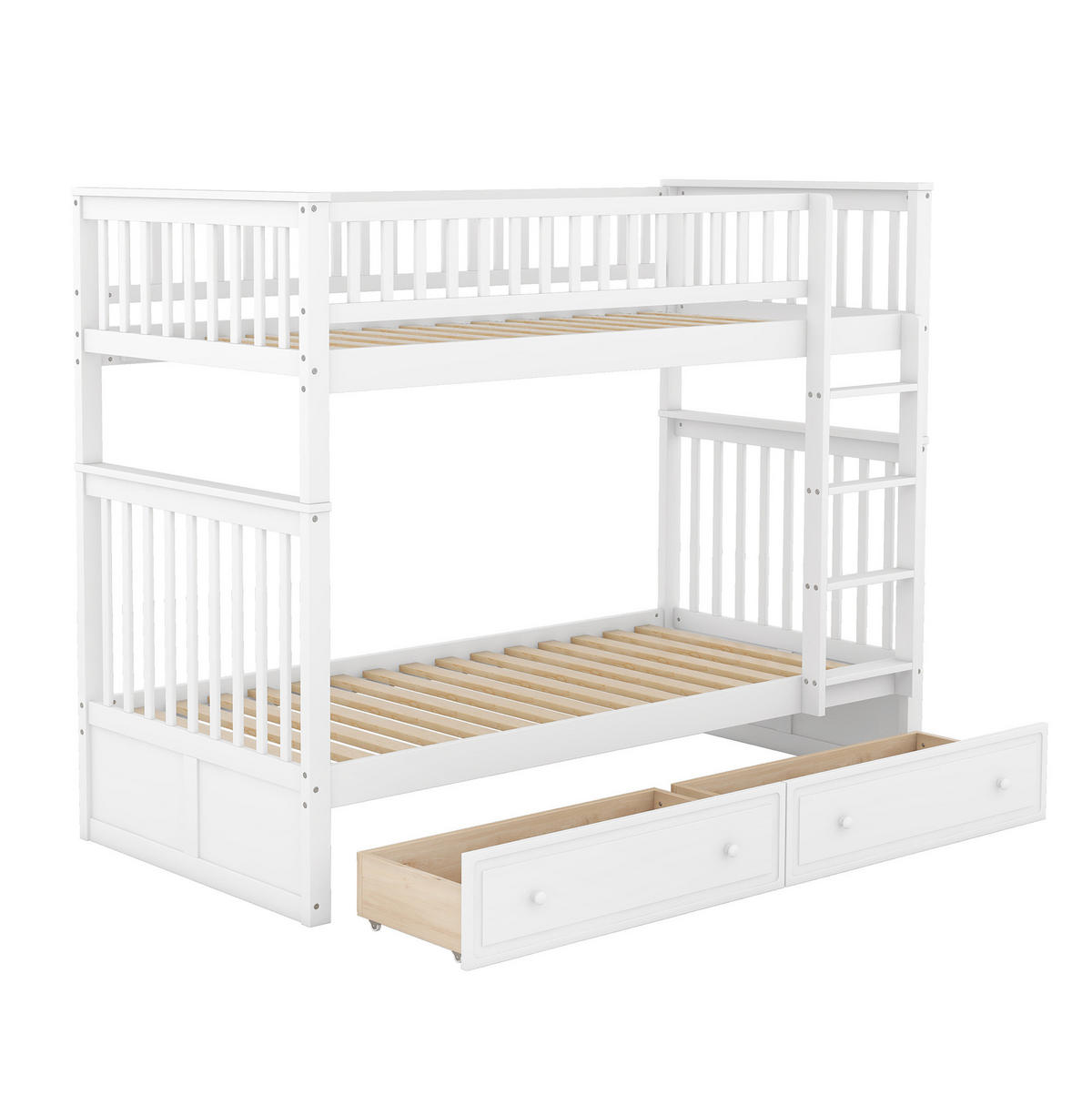 ETAGENBETT 90/200 cm aus Kiefer mit 2 Schubladen und Umbaufunktion Weiß - Weiß, Holz (140/200cm) - Modenvie
