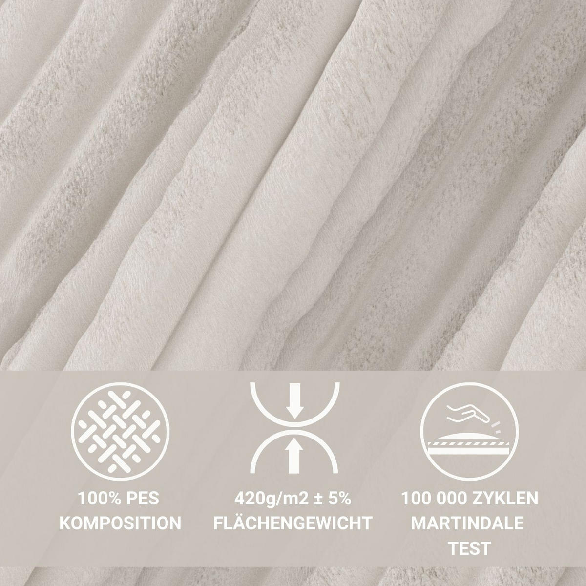 ECKSOFA Maze Creme Plüschstoff - Links Seite - Creme/Schwarz, Holz/Holzwerkstoff (185/294cm) - Maison de Reve