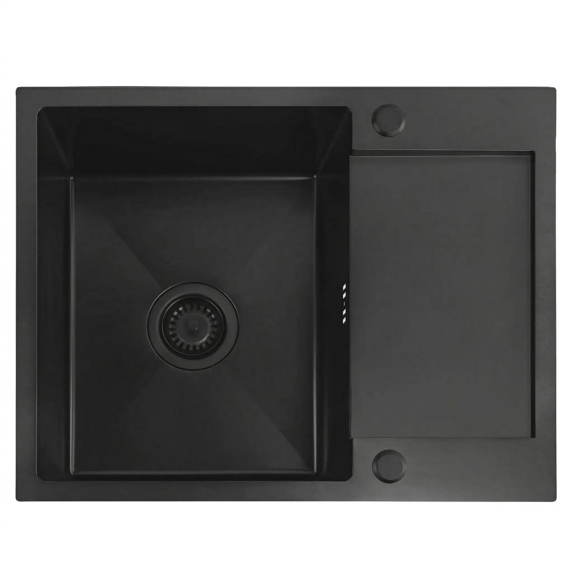 REA Edelstahlspüle Schwarz 48x18.5x60 cm