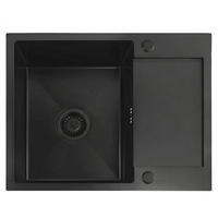 EDELSTAHLSPÜLE Rea Paul Black mit Küchenarmatur - Schwarz, Metall (48/18.5/60cm) - REA