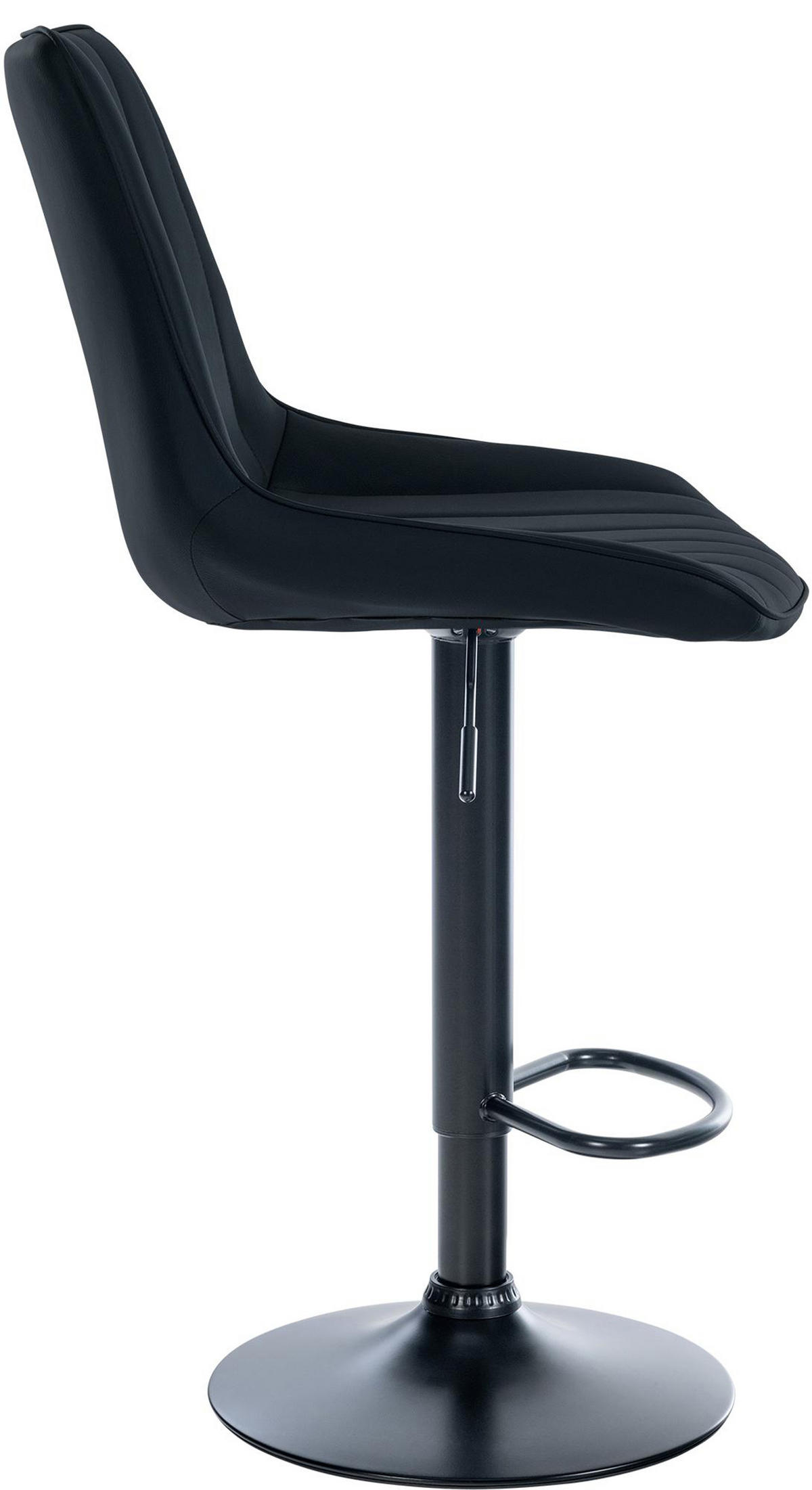 BARHOCKER 2er Set Tolor Kunstleder schwarz schwarz - Schwarz, Kunststoff/Metall (49.5/112/50cm) - TPFLiving