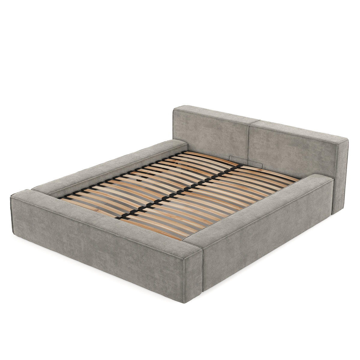 POLSTERBETT Casto mit Stauraum 160/200 cm Hellbeige im Bonita Stoff - Beige/Schwarz, Holz/Holzwerkstoff (160/200cm) - AltaBeds