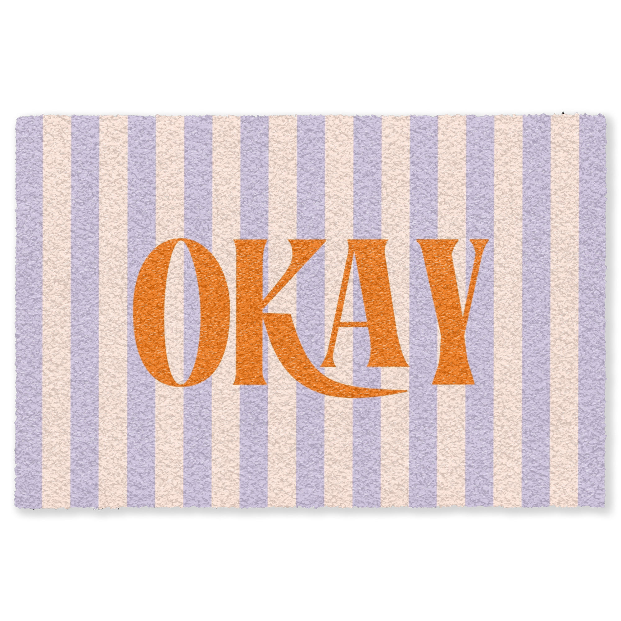 FUSSMATTE Lila – Orange – Streifen – Okay 180x120 cm - Flieder, Kunststoff (180/0.4cm) - MuchoWow