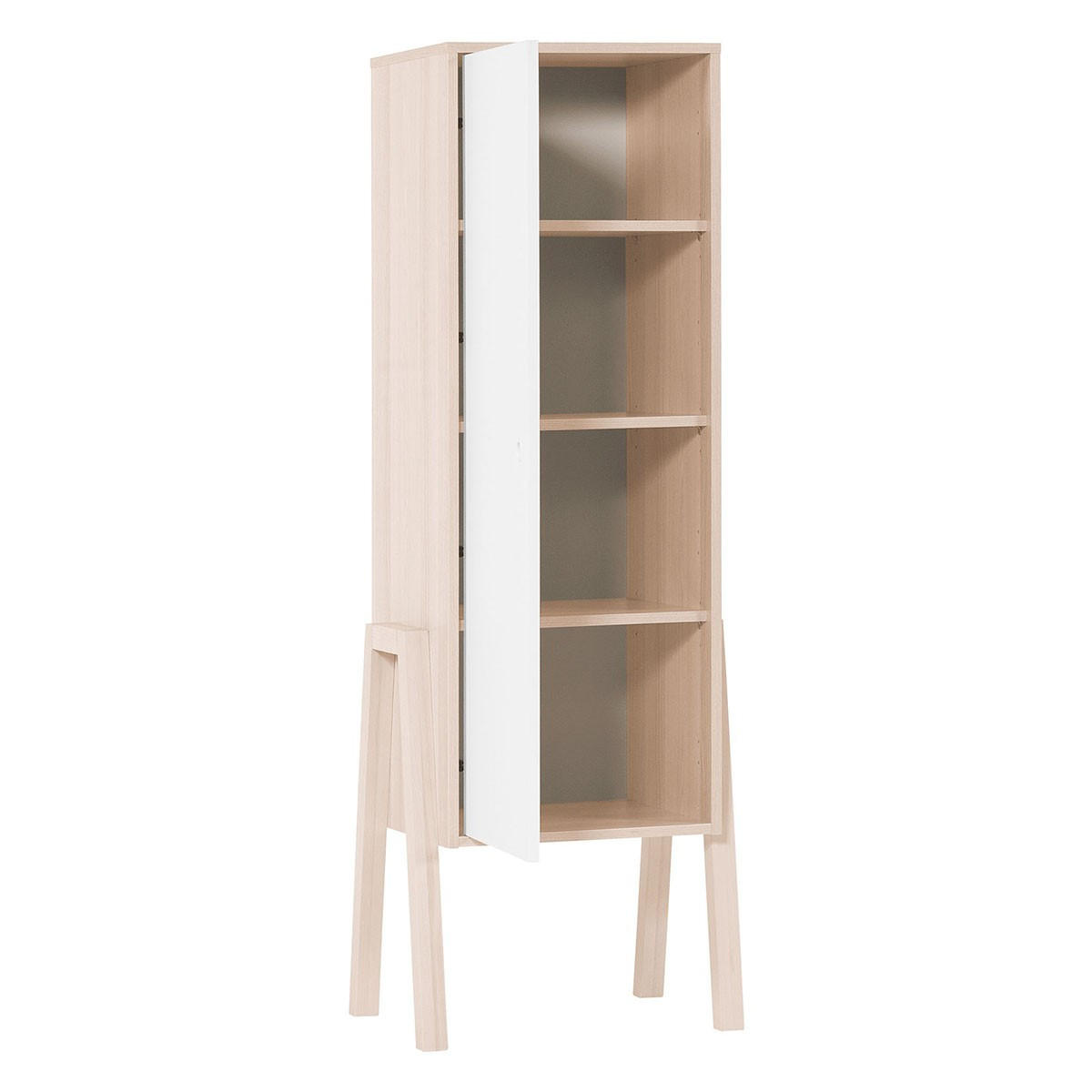 SCHRANK, mit 1 Tür und 3 innere Regale - SPOT - Braun, Holzwerkstoff (40/150/45.5cm) - Calicosy