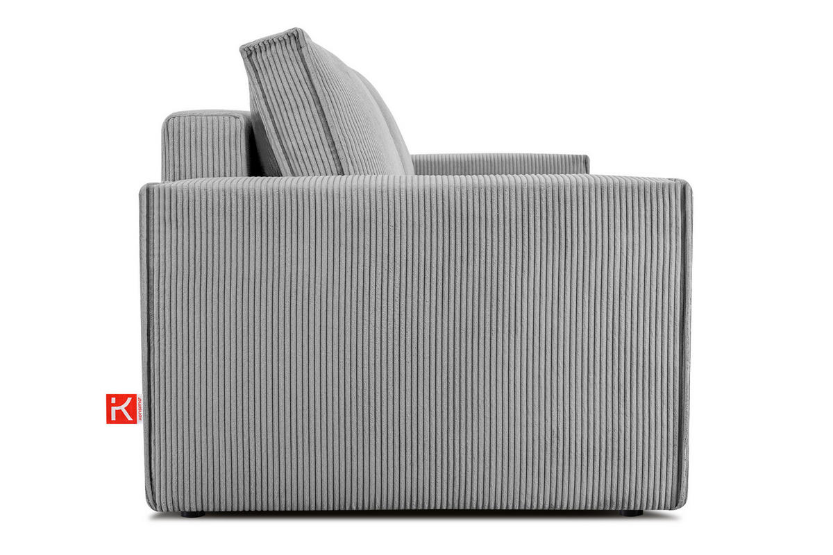 SCHLAFSOFA NAPI in Pet Friendly Cord-Stoff, hellgrau - Hellgrau/Schwarz, Textil (228/89/101cm) - KONSIMO®