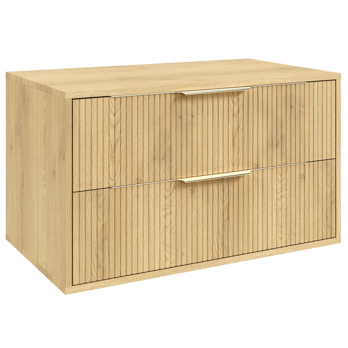 BADMÖBEL-SET Rimini 2 Teile Eiche - 80 x 46 x 46 cm - Eichefarben, Holz (80/46/46cm) - Badplaats