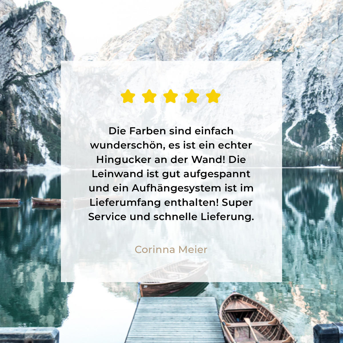 LEINWANDBILD Natur - Berge - Schnee - Wald - Boot 140x90 cm - Hellgrün, Textil (140/90cm) - MuchoWow