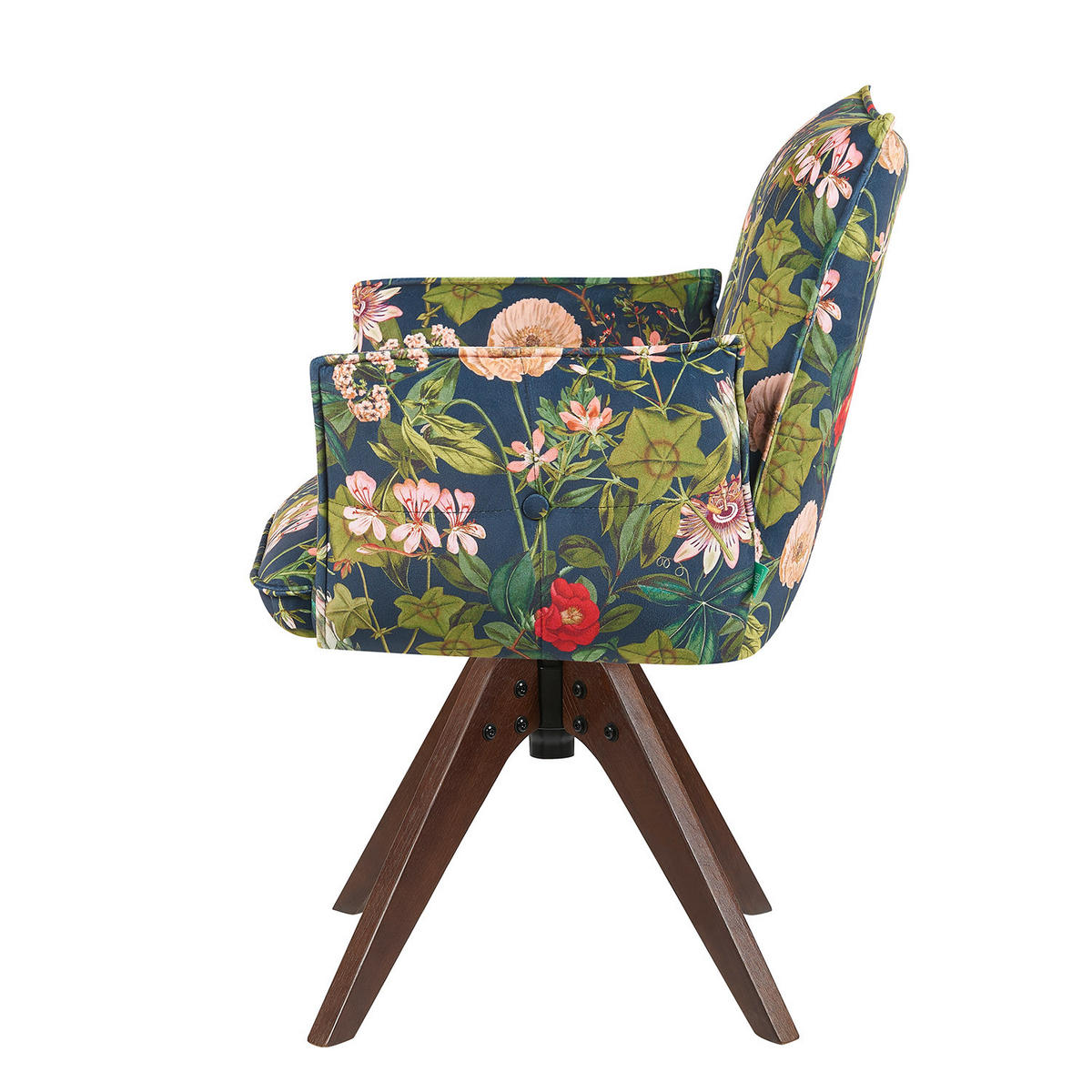 ARMLEHNSTUHL Mika-Emil 2er-Set - Nussbaumfarben/Multicolor, Eichenholz/Holz (60/88/63cm) - DUBI Möbel