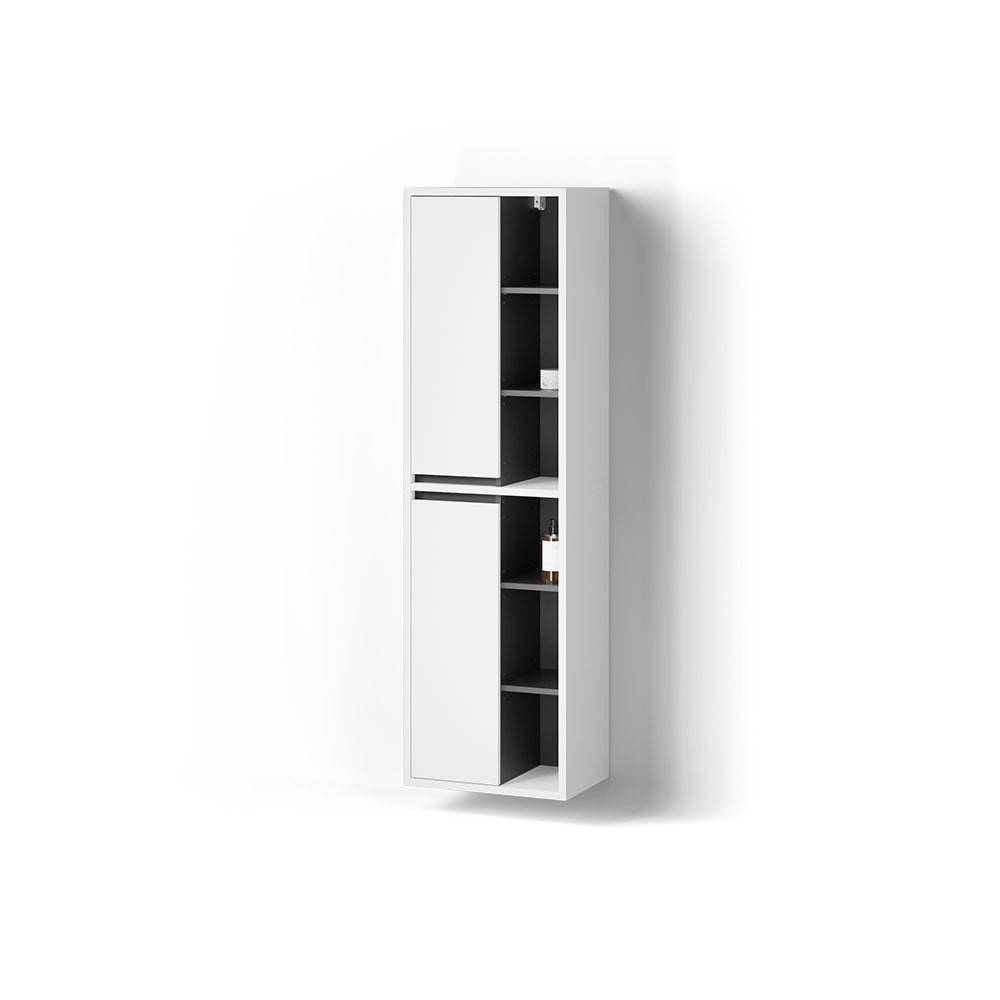 BADSCHRANK Vomano Weiß 50 x 170 cm - Anthrazit/Weiß, Holzwerkstoff (50/170/33cm) - Livinity®