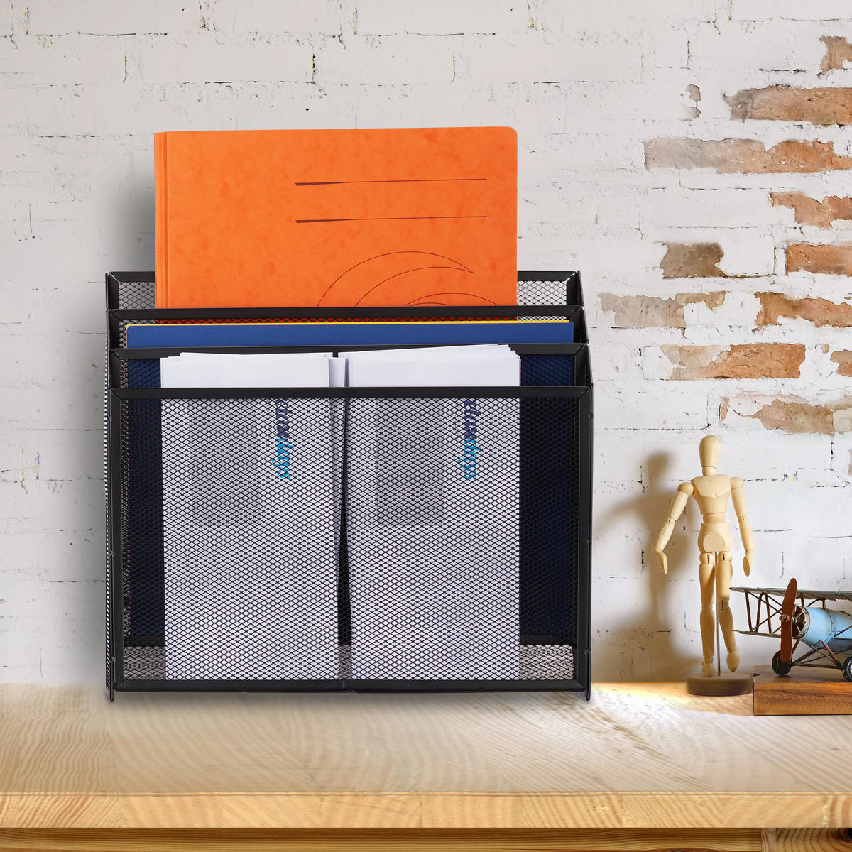 DOKUMENTENHALTER - Schwarz, Metall (32/29.5/9cm) - Relaxdays