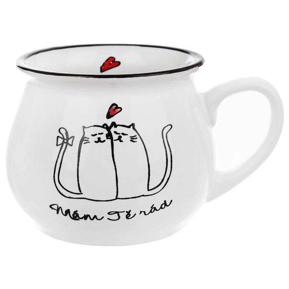 KERAMIKBECHER KATZEN, Keramik, weiß, 300 ml - Multicolor, Keramik (0.3L) - Orion 
