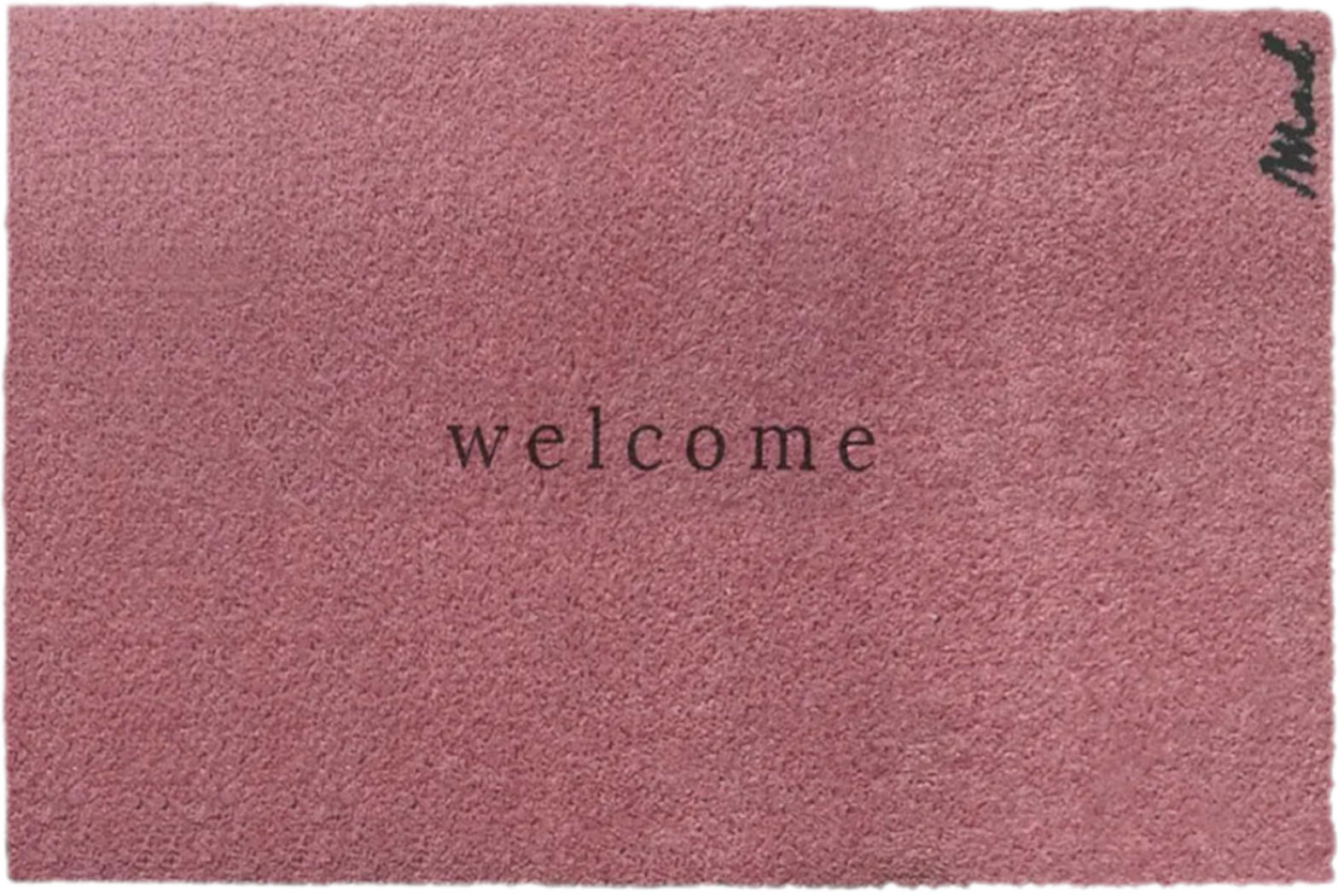 OUTDOOR FUßMATTE "Abel" mit Spruch "welcome" Pink 50 x 75 cm - Pink/Schwarz, Kunststoff/Textil (50/75cm) - MAD ABOUT MATS