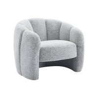 MUSCHELSESSEL - Chenille-Stoff - Grau - DELIPO - Grau, Textil (93/73/76cm) - Vente-Unique