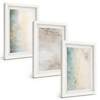 BILDER SET 3er Set - 20x30 cm Weißer Rahmen - Zarte Aquarellkartons - Weiß, Kunststoff (20/30cm) - TULUP